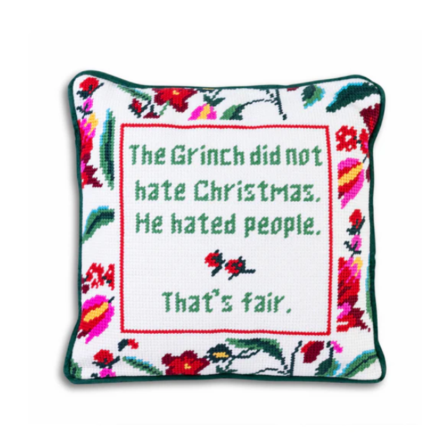 The Grinch- Needlepoint Pillow