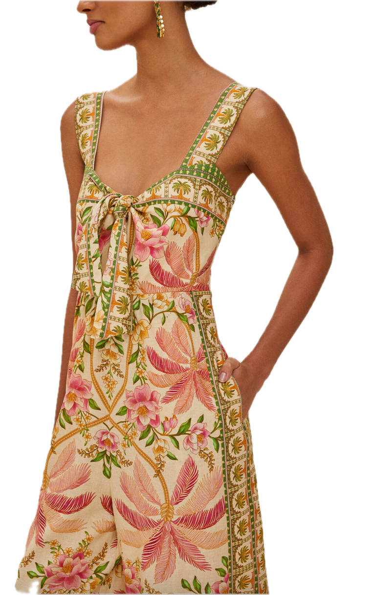Palm dream strap knot jumpsuit