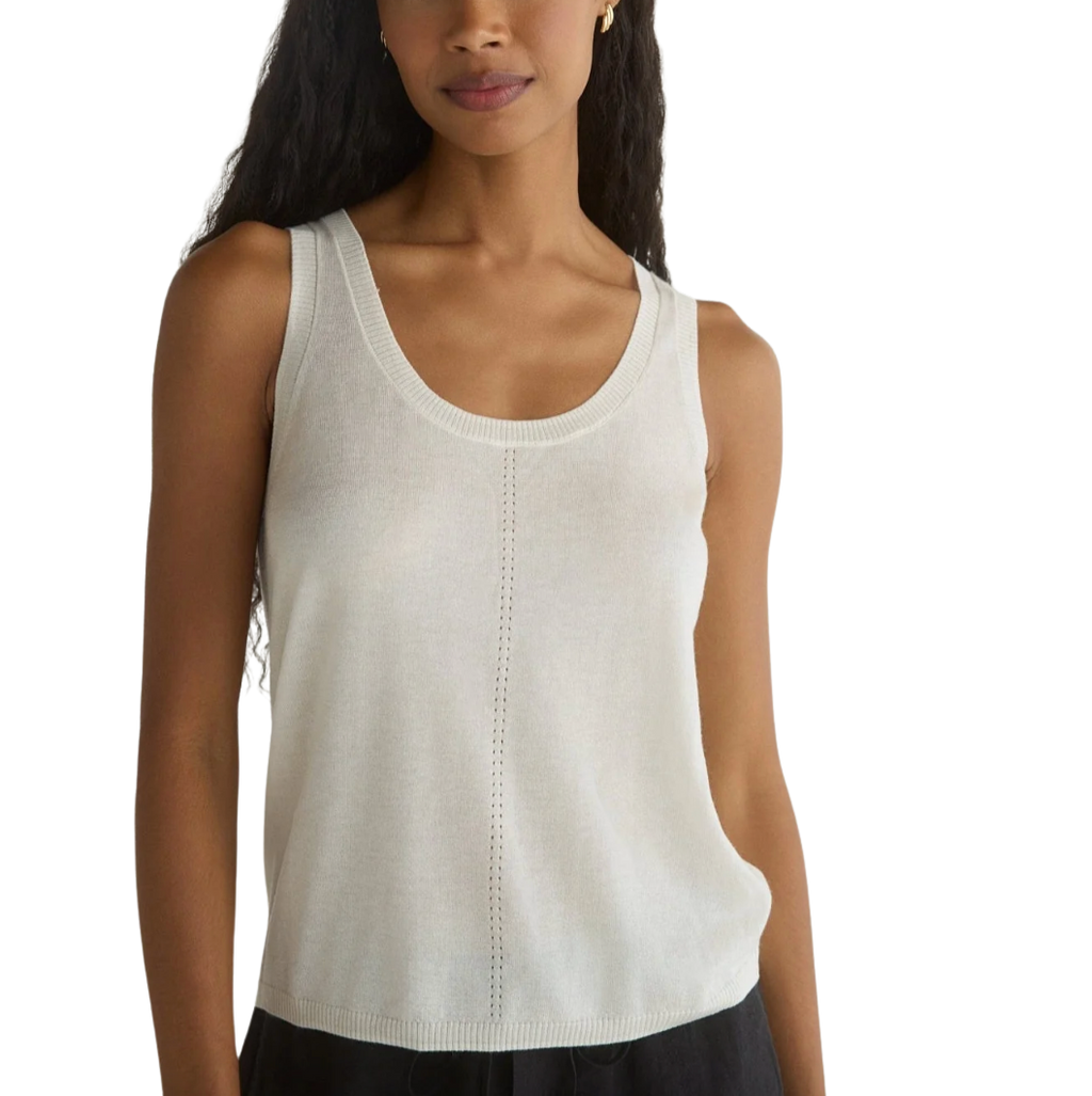 Sleeveless scoop neck - off white