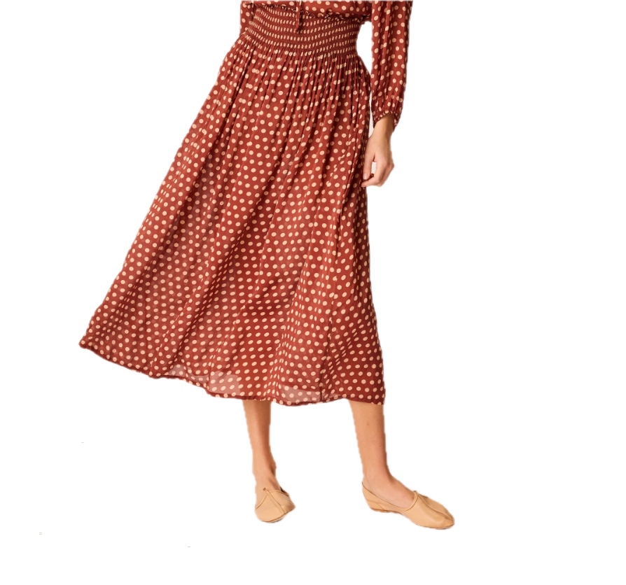 Bella skirt - polka dot cappuccino