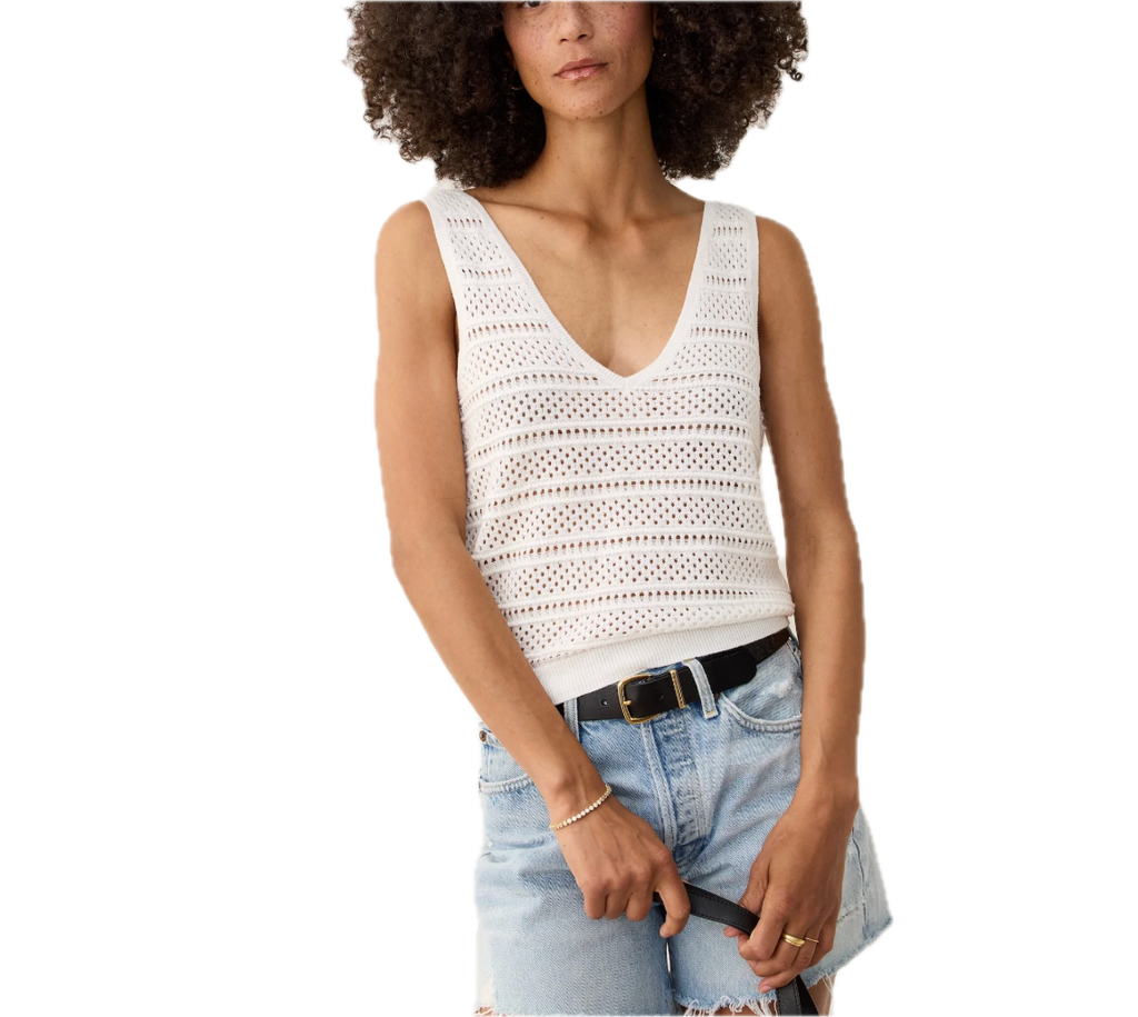 Finley sweater tank - white
