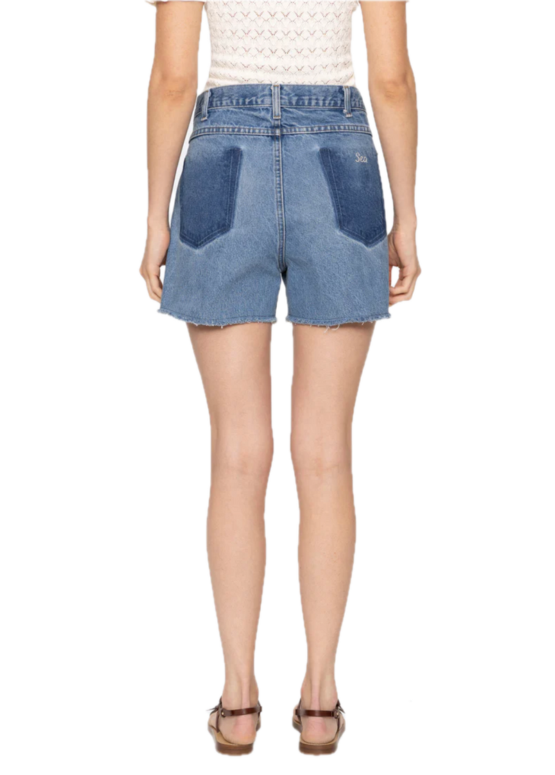 Kara beaded denim shorts - blue