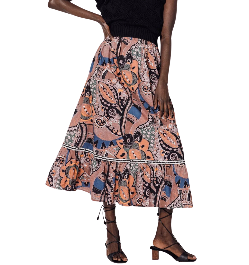 Jodie ankle skirt - mirage print