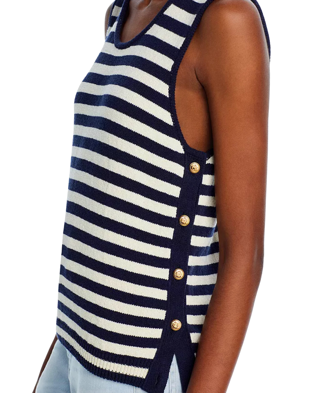 Mariner sweater tank - navy multi