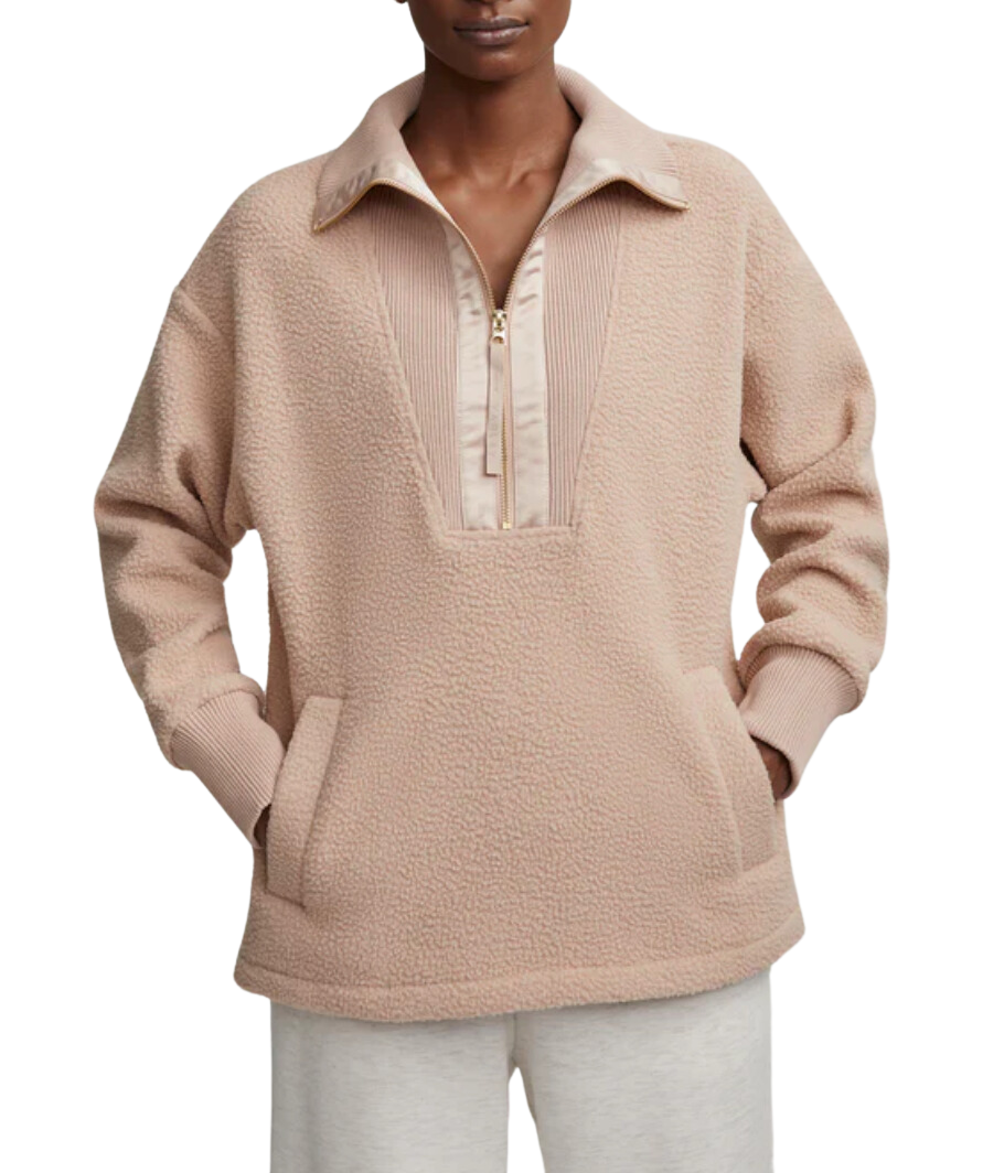 Wallace half zip fleece - blush tan