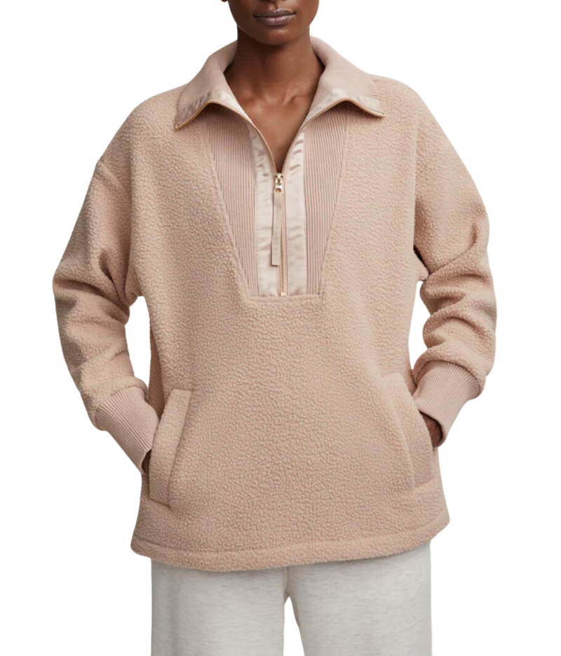 Wallace half zip fleece - blush tan