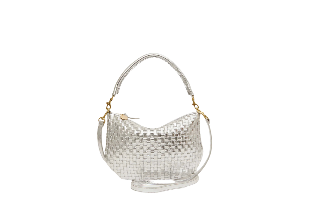 Petit moyen messenger - silver specchio woven checker