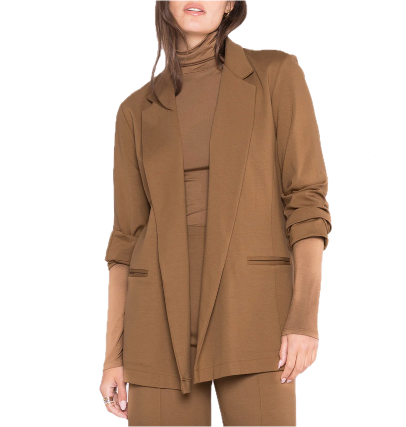 Ponte knit blazer - camel