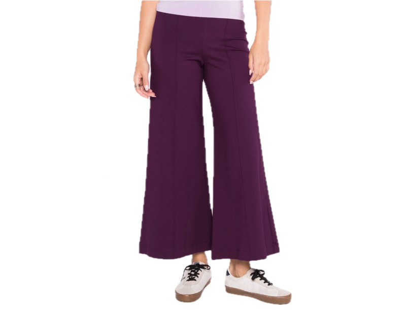 Wide leg cropped plum