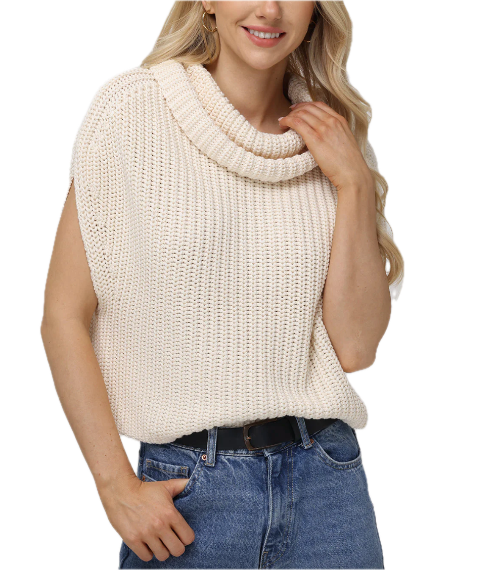 turtleneck sweater - cream