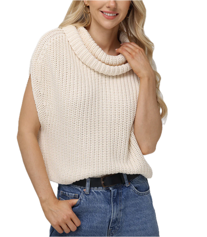 turtleneck sweater - cream