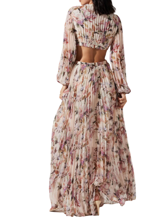 Revery dress - cream pink floral