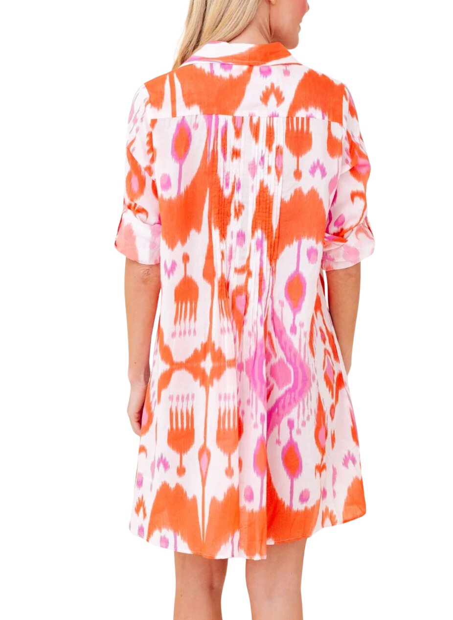 Mallory dress in blush sunrise ikat - multi