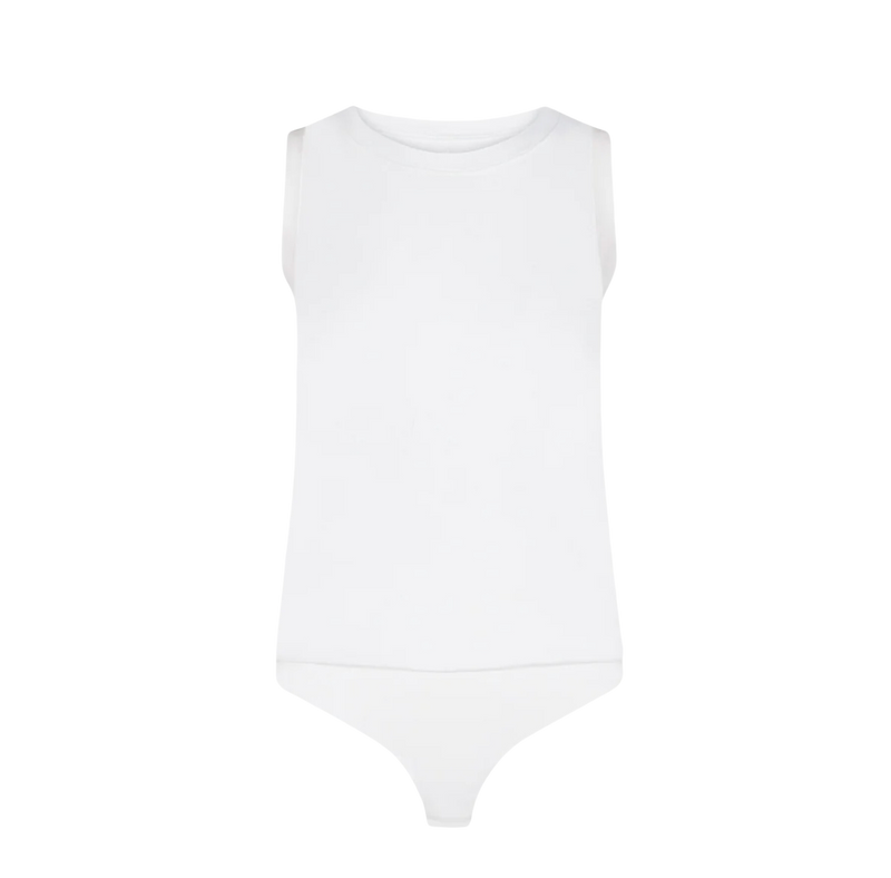 Essential cotton muscle bodysuit - white
